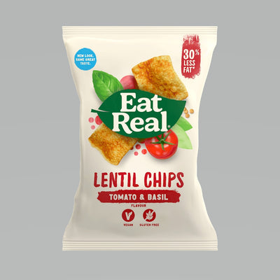 Eat Real Lentil Chip Tom Basil 40g