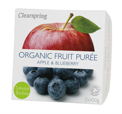Organic Fruit Puree Apple/Blueberry (2x100g)