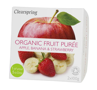 Organic Fruit Puree Apple/Banana/Strawberry (2x100g)