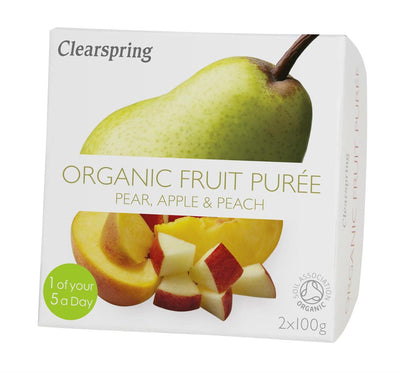 Organic Fruit Puree Pear/Apple/Peach (2x100g)