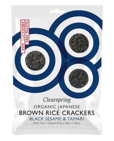 Organic Brown Rice Crackers - Black Sesame 40g