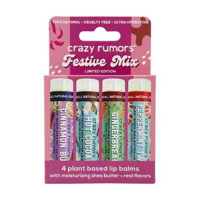 Crazy Rumors Festive Mix Lip Balms (4 pack)