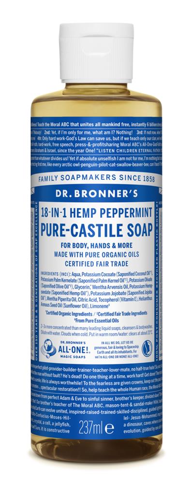 Organic Peppermint Castile Liquid Soap 237ml