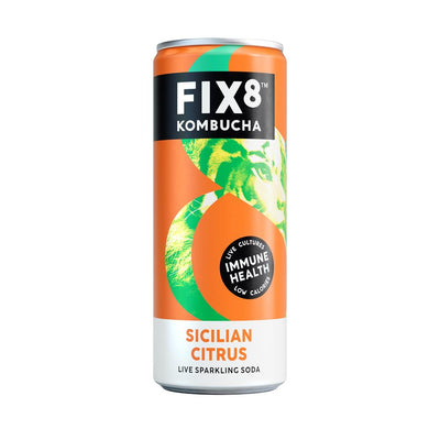 Fix8 Sicilian Citrus Kombucha w added Vitamin C and Live Cultures