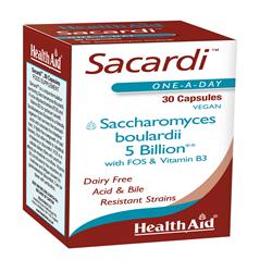 Sacardi  (Saccharomyces boulardii) 5billion +Vit B3+FOS 30 Vegica