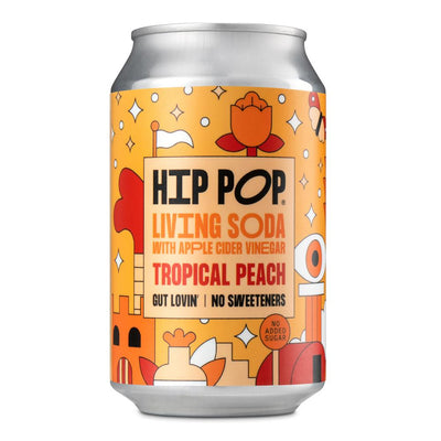 Hip Pop Living Soda Tropical Peach 330 ml (case of 12 cans)