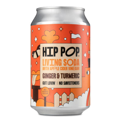 Hip Pop Living Soda Ginger & Turmeric 330 ml (case of 12 cans)