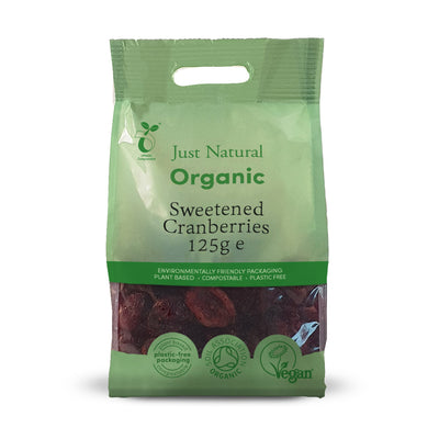 Organic Sweetened Dried Cranberries 125g