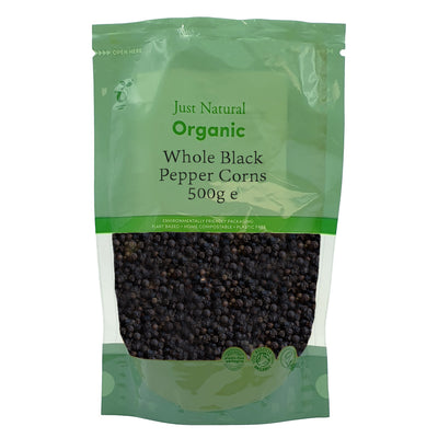 Organic Whole Black Pepper Corns 500g