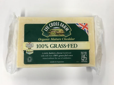100% Grass Fed Organic Cheddar 350g