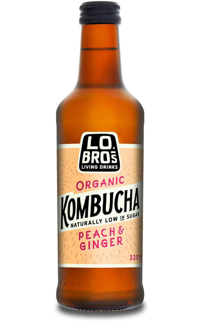 Lo Bros Kombucha Peach Ginger Low sugar 330ml