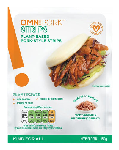 OmniPork Strips: Plant-Based Pork-Style Strips 150g