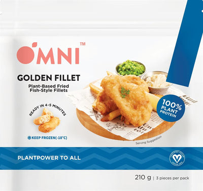 Omni Golden Fillets: Plant-Based Fried Fish-Style Fillets 210g