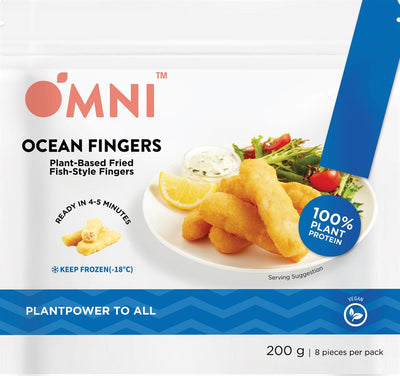 Omni Ocean Fingers: Plant-Based Fried Fish-Style Fingers 225g