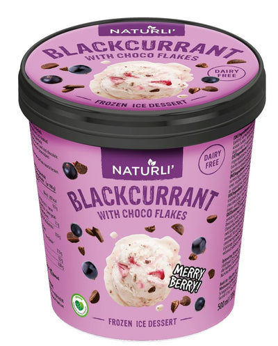 Blackcurrant Ice cream with Choco Flakes 500ml