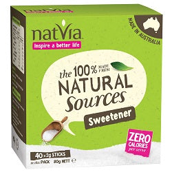 Natvia Sweetener 40 Sticks Box
