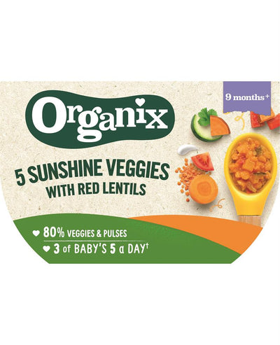 Organix 5 Sunshine Veggies with Red Lentils (190g)