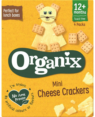 Mini Organic Cheese Crackers Toddler Snack 4x20g