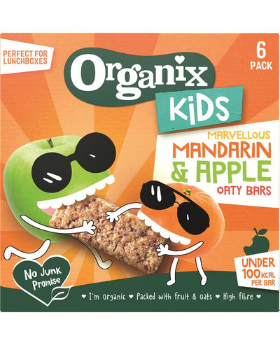 Organix KIDS Marvellous Mandarin & Apple Oaty Bars (6 x 23g)