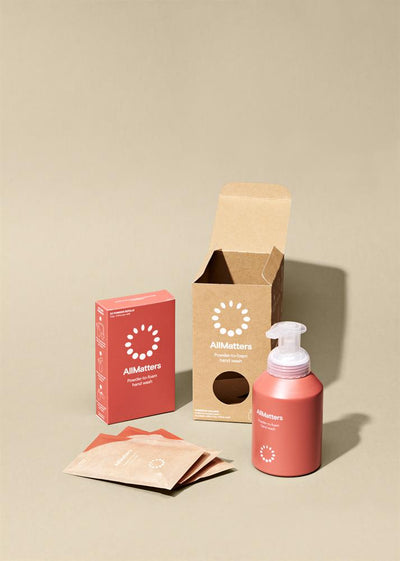 Handwash Starter Kit Including Reusable Bottle and Refills 1 Box