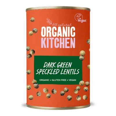 Organic Dark Green Speckled Lentils 400g (Damaged)