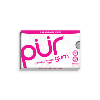 PUR Gum Pomegranate & Mint Blister Pack 9 Pieces