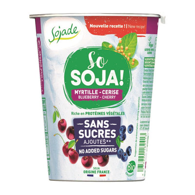 Organic No Added Sugar Blueberry & Cherry Soya Yogurt 400g