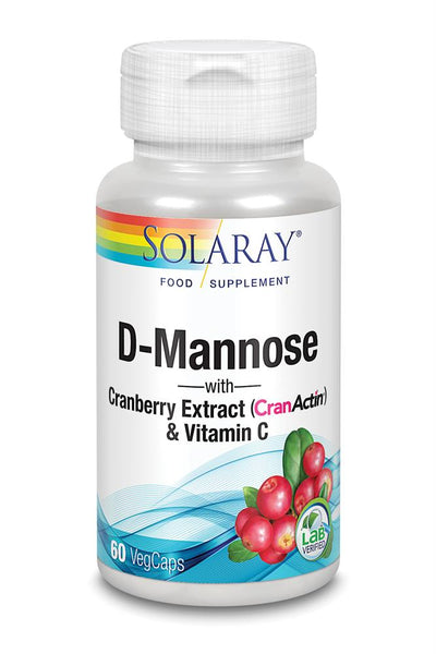 D-Mannose with Cranactin 1000mg - 60 ct - veg cap