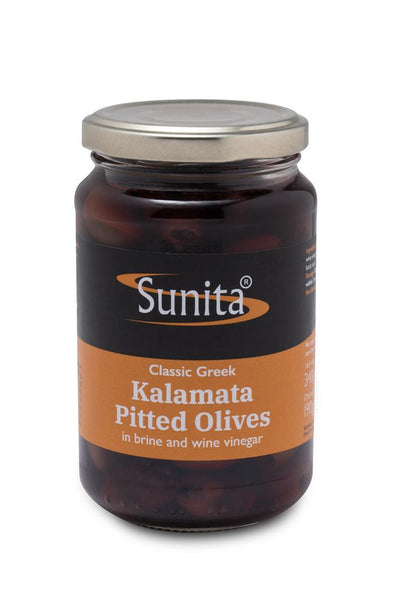 Kalamata Pitted Olives w/Olive Oil + Vinegar 340g