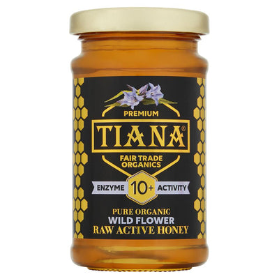 TIANA Fairtrade Organics Raw Active Wildflower Honey, 10+