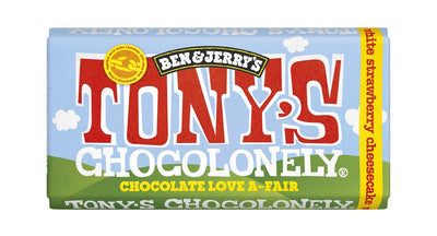 Tony's Chocolonely White Chocolate Strawberry Cheesecake 180g