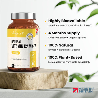 Vitamin K2 MK-7 - 100mcg - 120 day supply