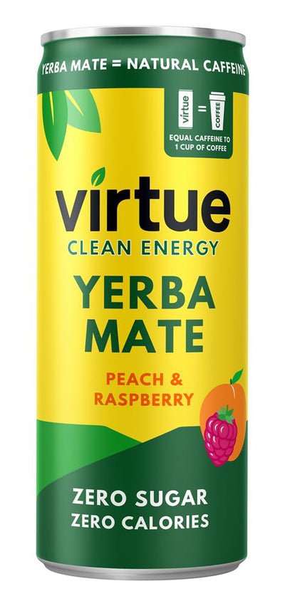 Virtue Yerba Mate (Clean Energy Drink) - Peach & Raspberry 250ml