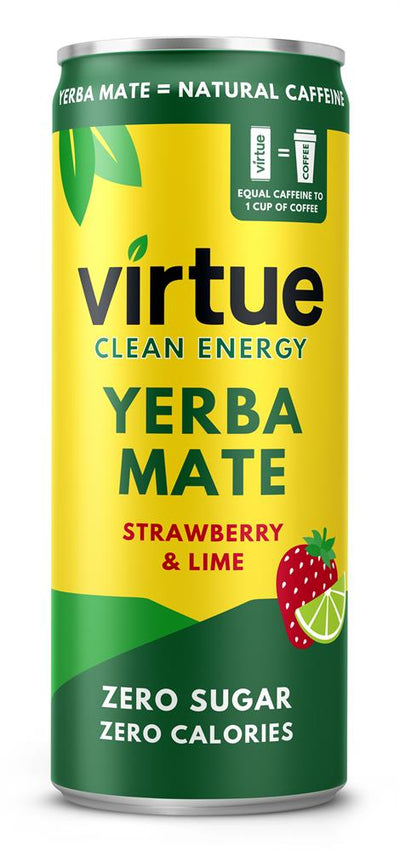 Virtue Yerba Mate (Clean Energy Drink) - Strawberry & Lime 250ml