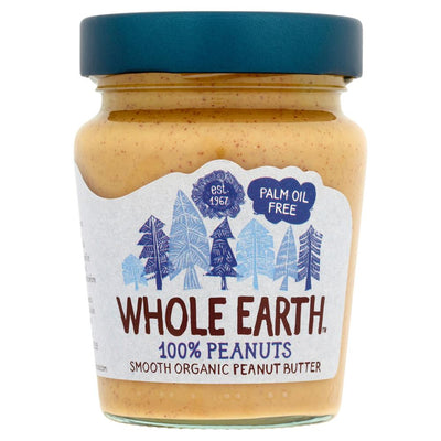 100% Peanuts Smooth Organic Peanut Butter 227g