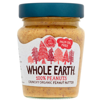 100% Peanuts Crunchy Organic Peanut Butter 227g