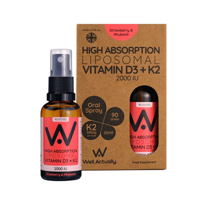 Vitamin D3 (2000IU's) + K2 (100mcg) - Liposomal Spray -Strawberry