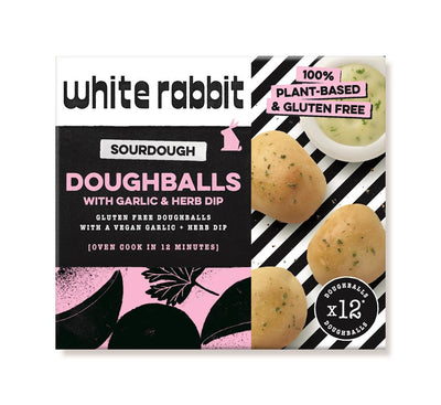 White Rabbit Doughballs with Garlic & Herb Dip- 12 pack (220g)