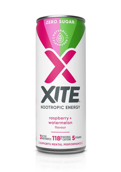 XITE Natural Energy Raspberry and Watermelon 330ml can
